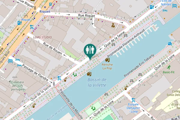 Map showing location of Quai de la Seine 51 Toilet