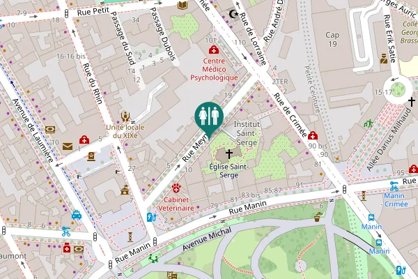 Map showing location of Rue Meynadier 13 Toilet