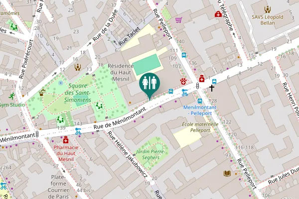 Map showing location of Rue de Ménilmontant 157 Toilet