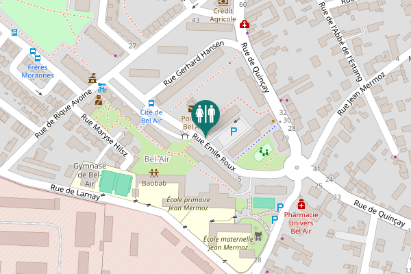 Map showing location of Rue Émile Roux 7 Toilet