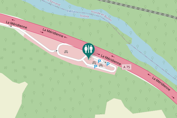Map showing location of La Méridienne Toilet