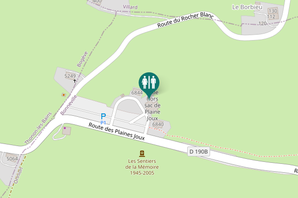 Map showing location of Route des Plaines Joux 6842 Toilet