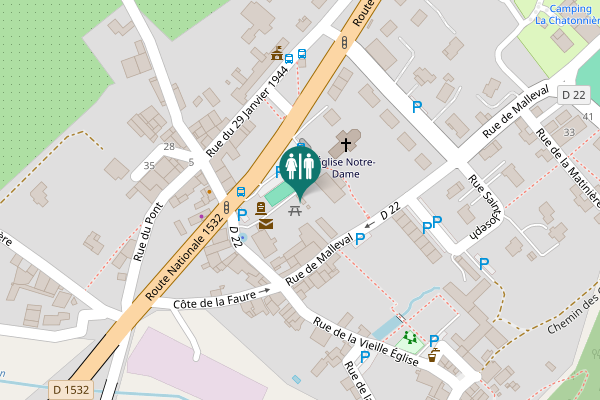 Map showing location of Route Nationale 1532 Toilet