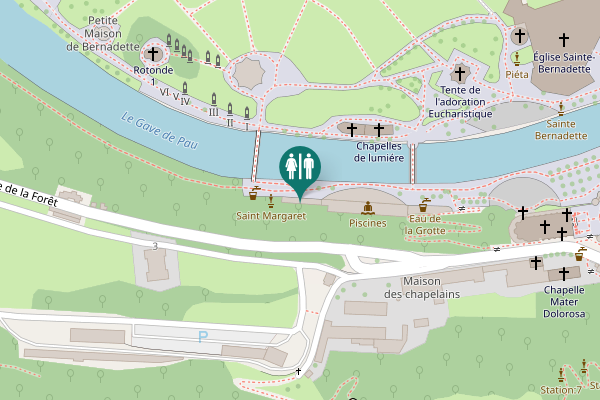 Map showing location of Lourdes Toilet