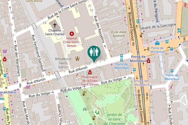 Map showing location of Rue d'Avron 131 Toilet