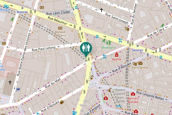 Map showing location of Rue Montmartre 108 Toilet