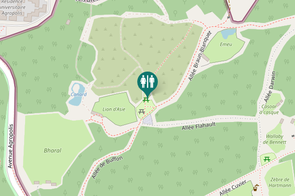 Map showing location of Allée Braun-Blanquet Toilet