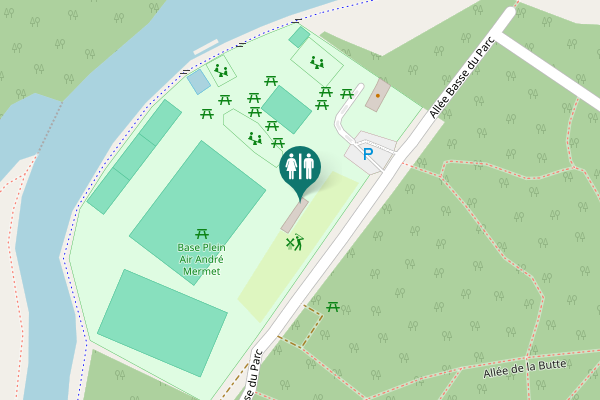 Map showing location of Allée Basse du Parc Toilet