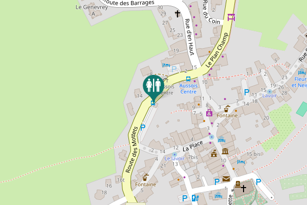 Map showing location of Route des Mottets 10 Toilet