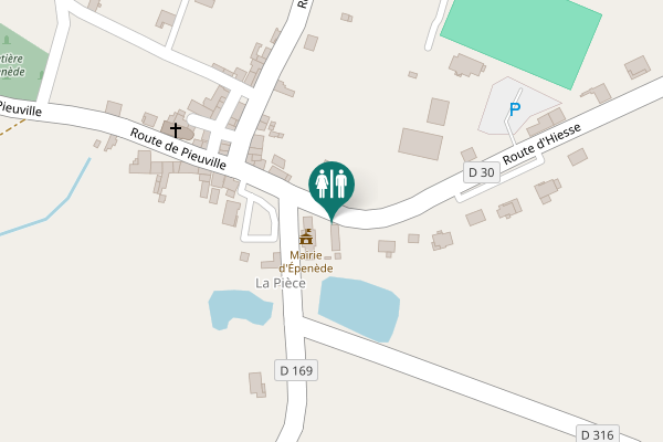 Map showing location of Route d'Hiesse Toilet