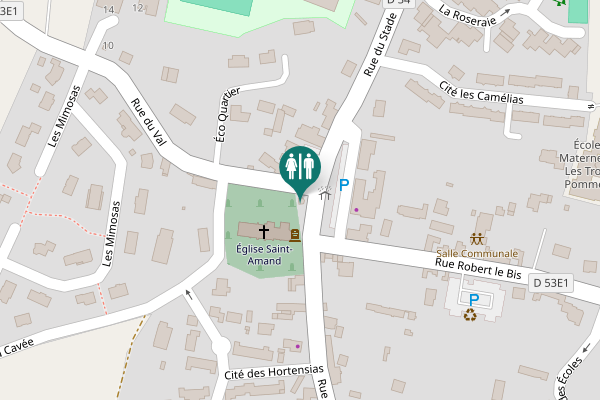 Map showing location of Rue du Val Toilet