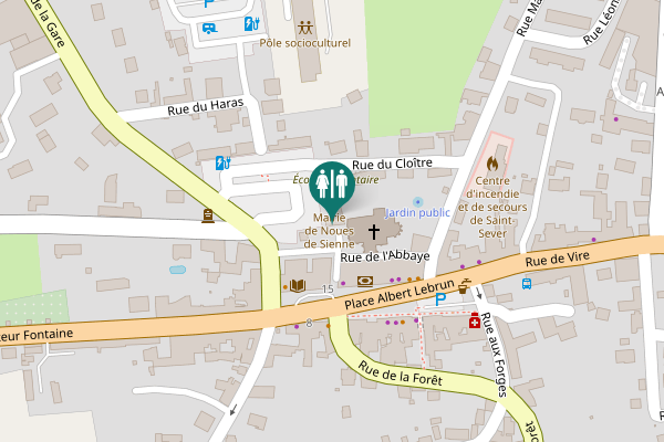 Map showing location of Place de l'Église Toilet