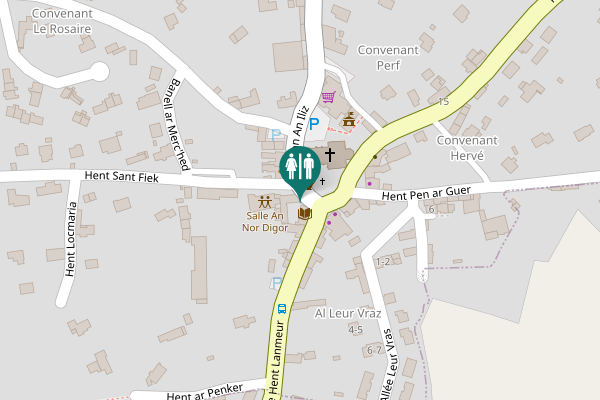 Map showing location of Plasenn An Iliz Toilet