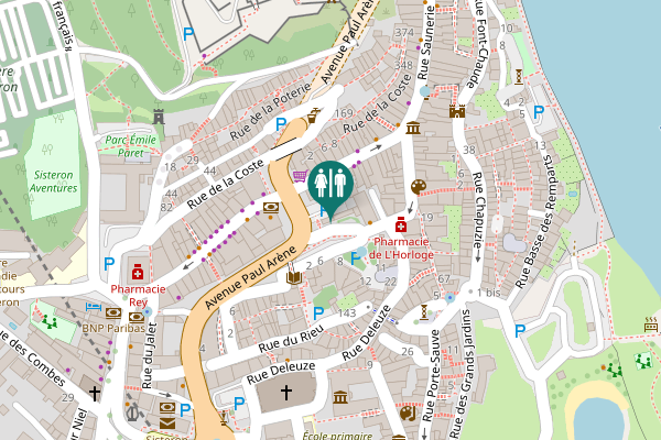 Map showing location of Rue du Docteur Raoul Robert Toilet