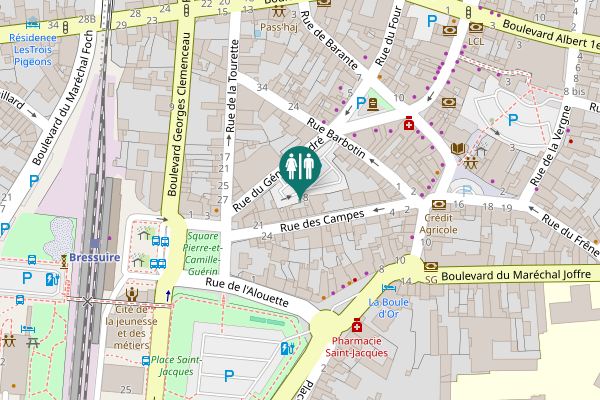 Map showing location of Rue du Général André 8 Toilet