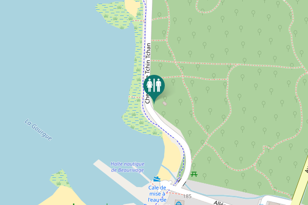 Map showing location of Chemin de Tchin Tchan Toilet