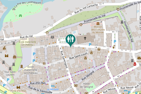 Map showing location of Rue Notre-Dame 39 Toilet