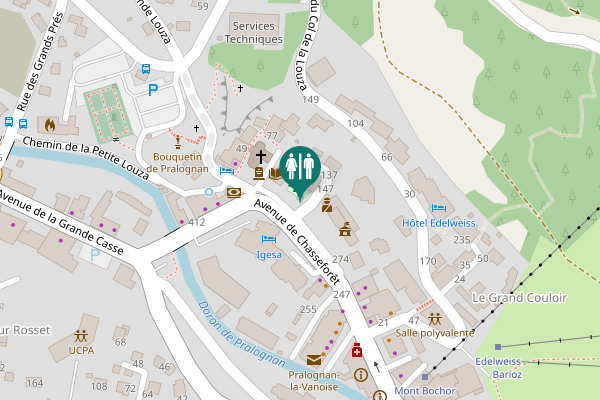 Map showing location of Passage de l'Église 151 Toilet
