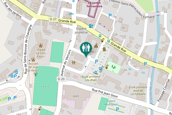Map showing location of Place du Champ de Mars Toilet