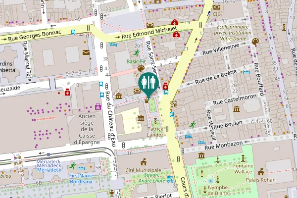 Map showing location of Place du Colonel Raynal Toilet