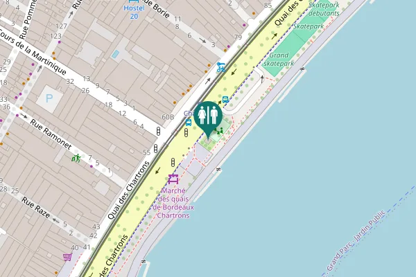 Map showing location of Quai des Chartrons Toilet
