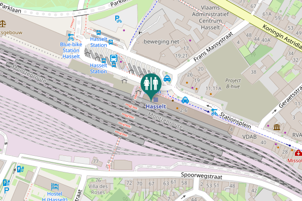 Map showing location of Stationsplein 2-6 Toilet