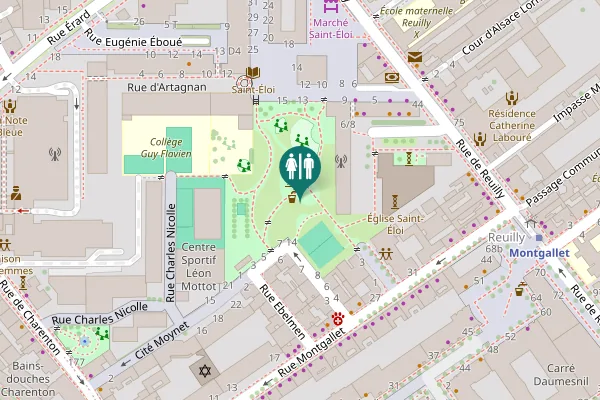 Map showing location of Passage Stinville Toilet