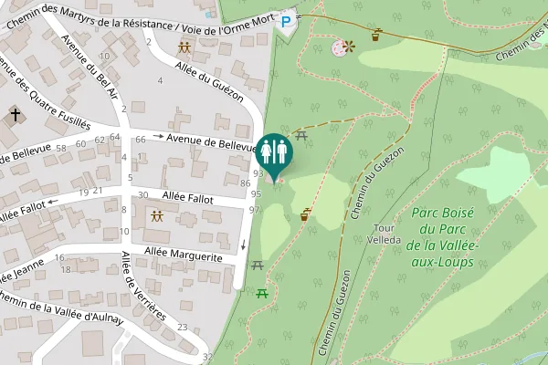 Map showing location of Avenue de Bellevue 93 Toilet