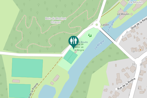 Map showing location of Magny-Vernois Toilet