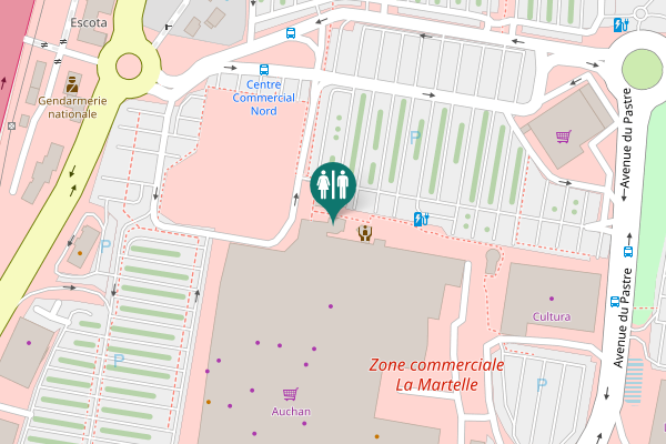 Map showing location of Aubagne Toilet