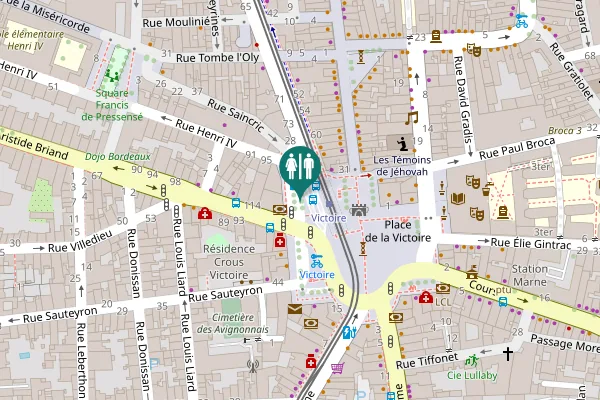 Map showing location of Place de la Victoire 24 Toilet