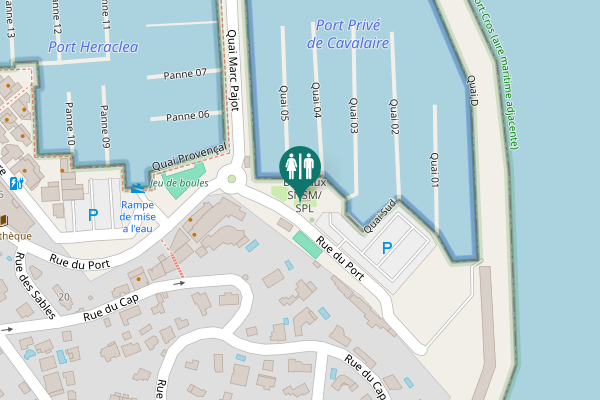 Map showing location of Rue du Port Toilet