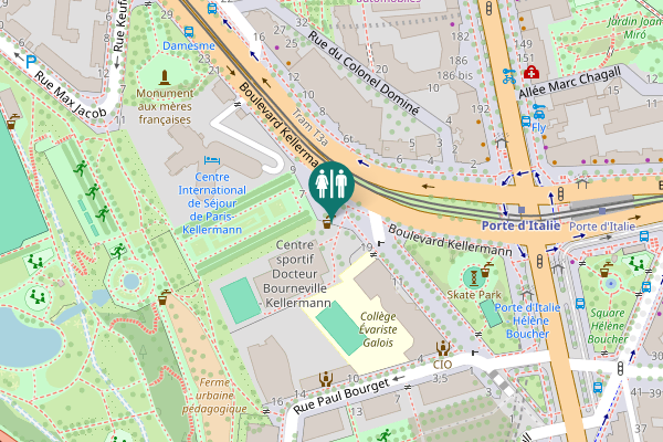 Map showing location of Boulevard Kellermann 5 Toilet