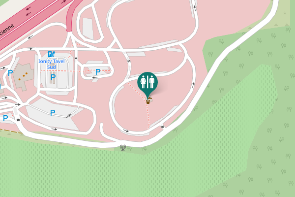 Map showing location of Tavel Toilet