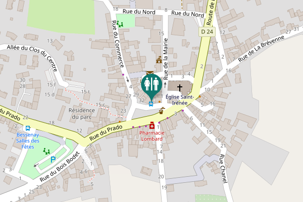 Map showing location of Place du Marché 34 Toilet