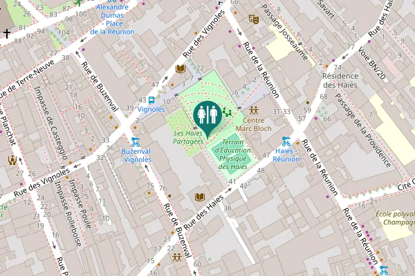 Map showing location of Passage de la Loi Toilet