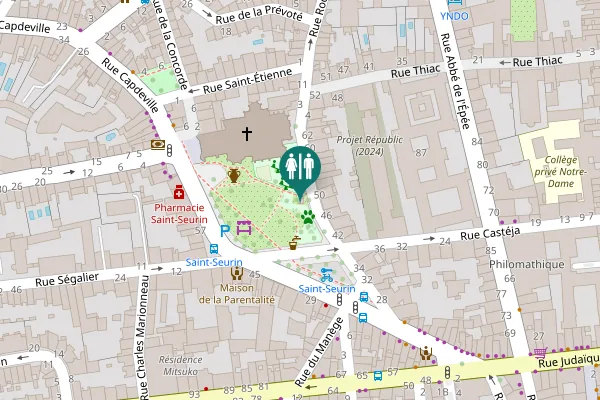 Map showing location of Place des Martyrs de la Résistance 50 Toilet