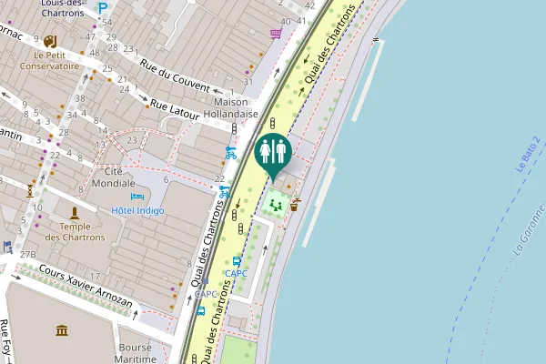 Map showing location of Quai des Chartrons Toilet