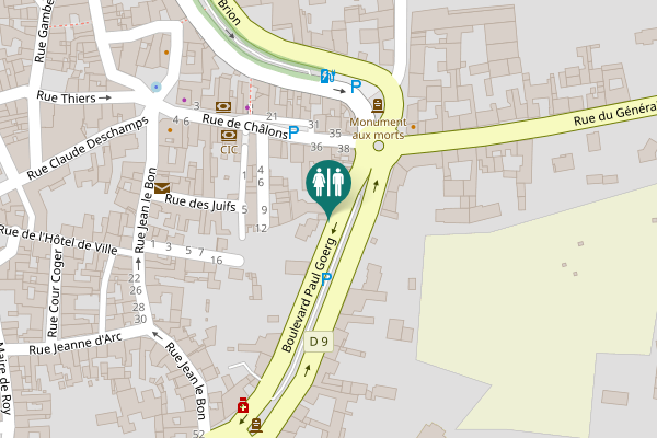 Map showing location of Boulevard Paul Goerg Toilet