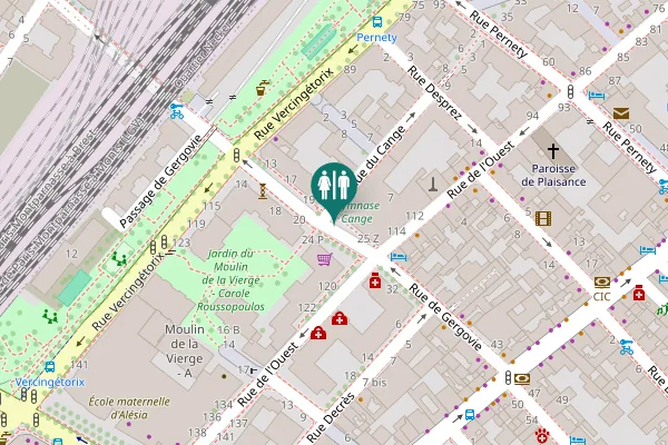Map showing location of Rue de Gergovie 21 Toilet