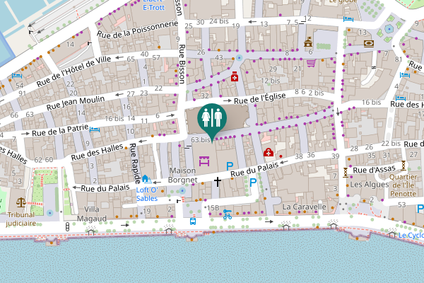Map showing location of Rue des Halles 63 Toilet