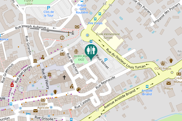 Map showing location of Rue Espitalier Toilet