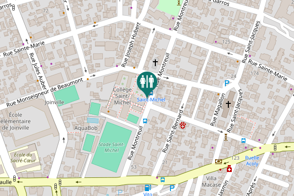 Map showing location of Rue Montreuil Toilet