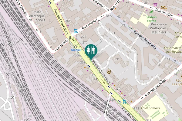 Map showing location of Rue de Charenton 277 Toilet