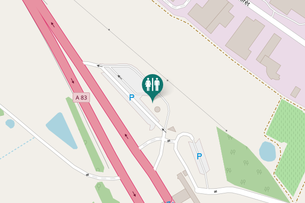 Map showing location of A 83 Toilet