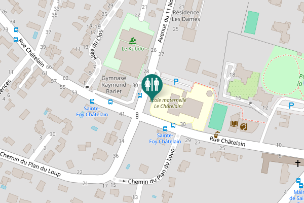 Map showing location of Avenue du 11 Novembre 1918 Toilet