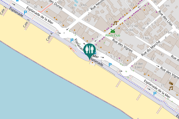 Map showing location of Esplanade Toilet