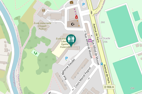 Map showing location of Rue Alfred de Musset 4 Toilet