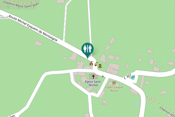 Map showing location of Route Michel Eyquem de Montaigne Toilet