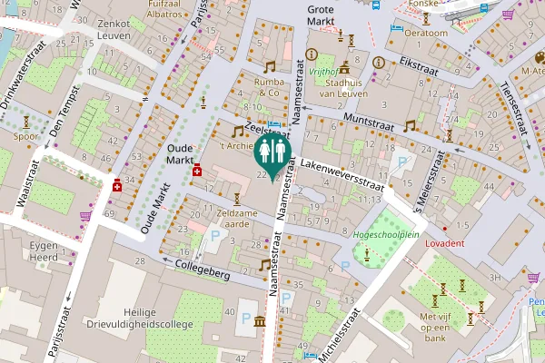 Map showing location of Naamsestraat 22 Toilet